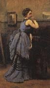  Jean Baptiste Camille  Corot Woman in Blue oil on canvas